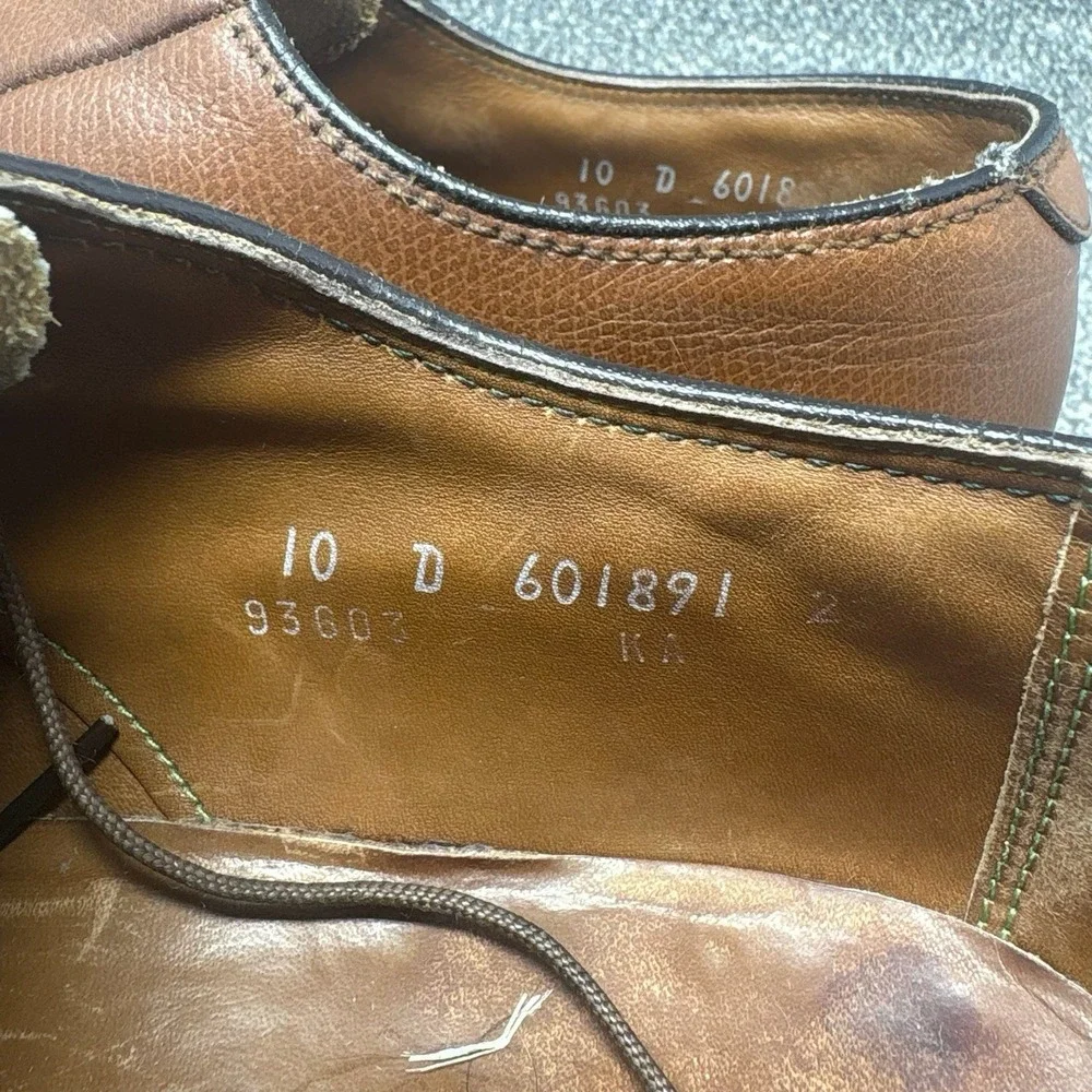 Vintage Florsheim Imperial 93603 Kenmoor Mens 10 D Brown Leather V-Cleat Shoes